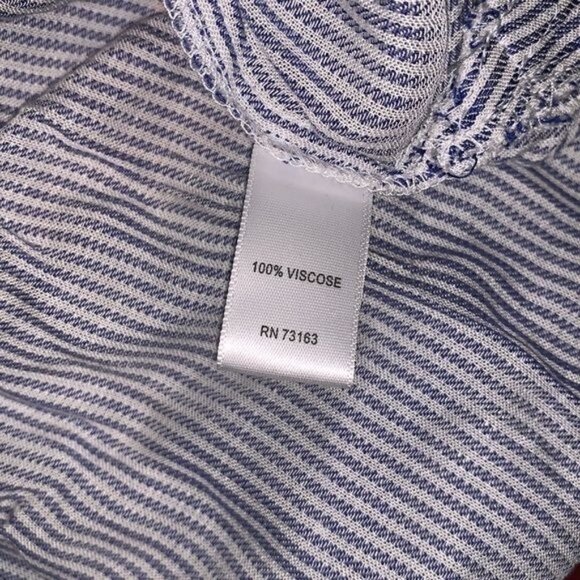 Blue & White Striped Button-Up Tunic Top By Cupio M - Picture 5 of 9